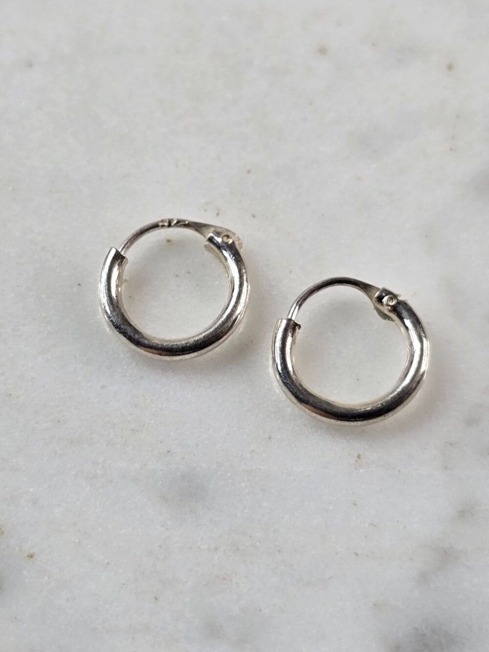 Womens Baby Childs Vintage Estate Sterling Silver Hoop Earrings 0.5g E3284
